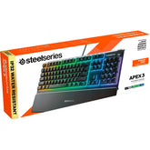Steelseries Apex 3 Rgb 10 Zone Whisper Quiet Gaming Switch Wrist Rest